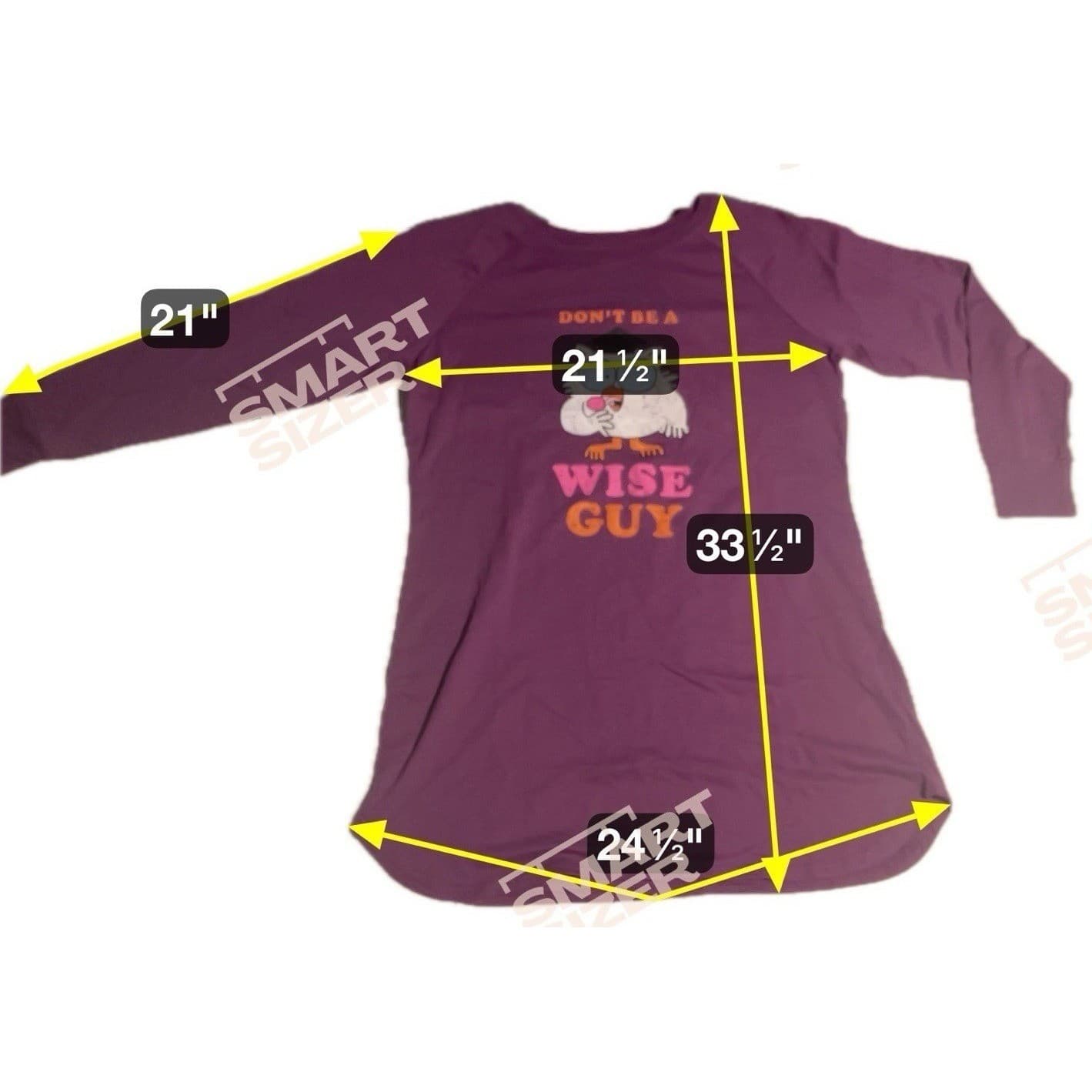 Tootsie Pops Mr Owl Purple Graphic Long Sleeve Nightgown, Unisex XXL Sleepwear - Thumbnail 2