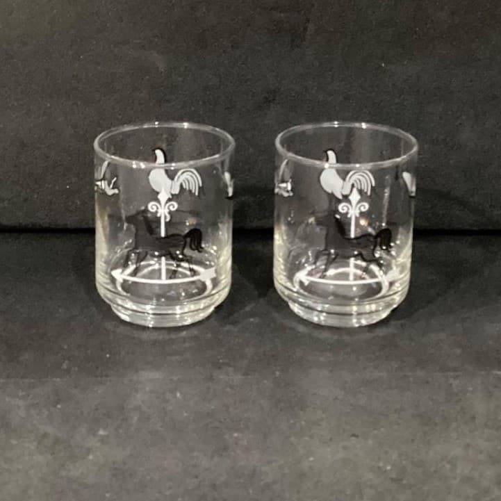 Libbey Curio Weathervane Tumbler, Set of 2, Vintage Shot Glasses, Barware - Thumbnail 10