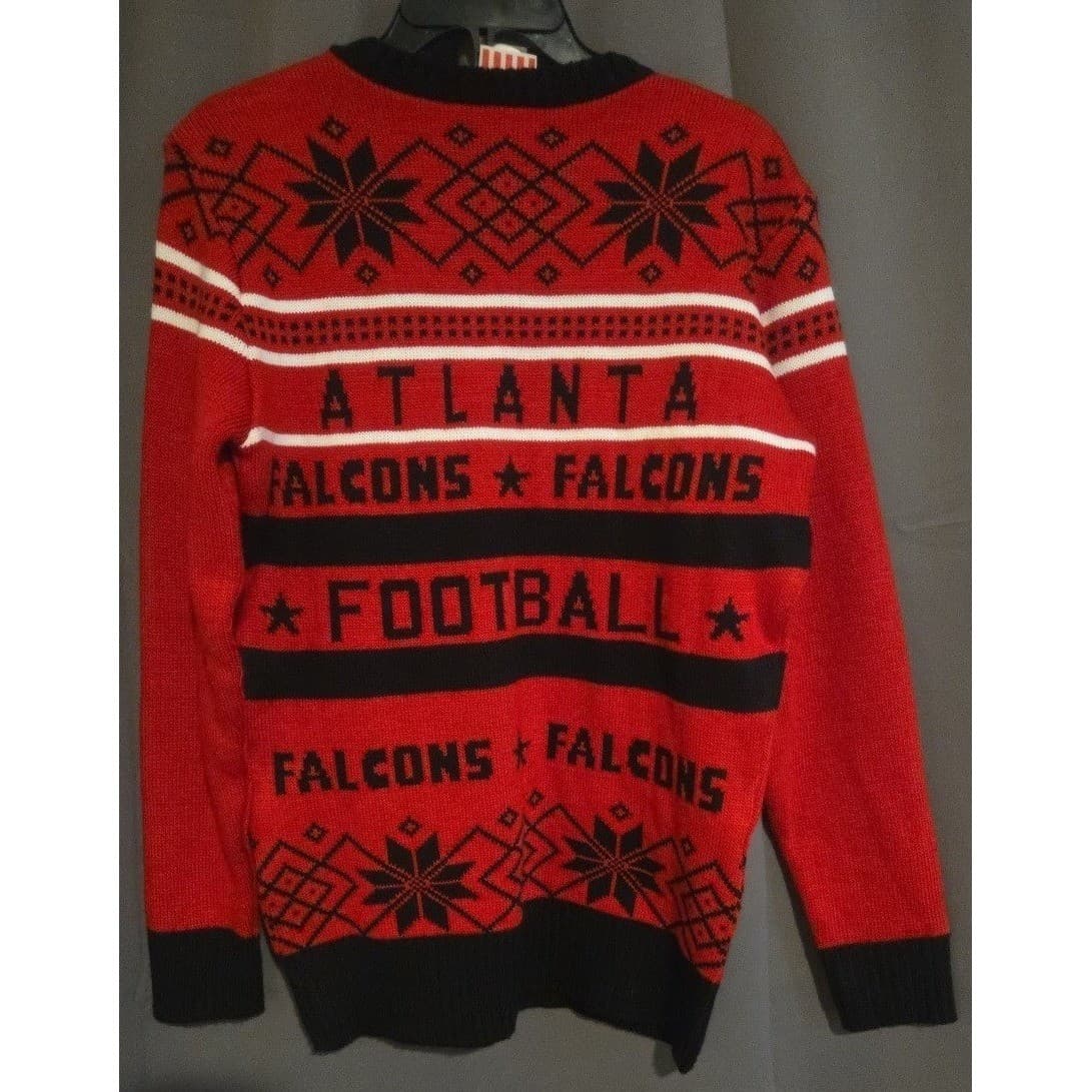Junk Food Atlanta Falcons NFL Red Knit Fair Isle Football Sweater, Men's Small - Thumbnail 4