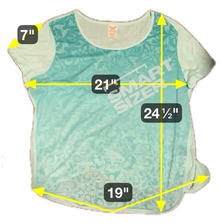 Faded Glory Opaline Green Burnout Damask Rhinestone Top, Women's XL 16-18 - Thumbnail 2