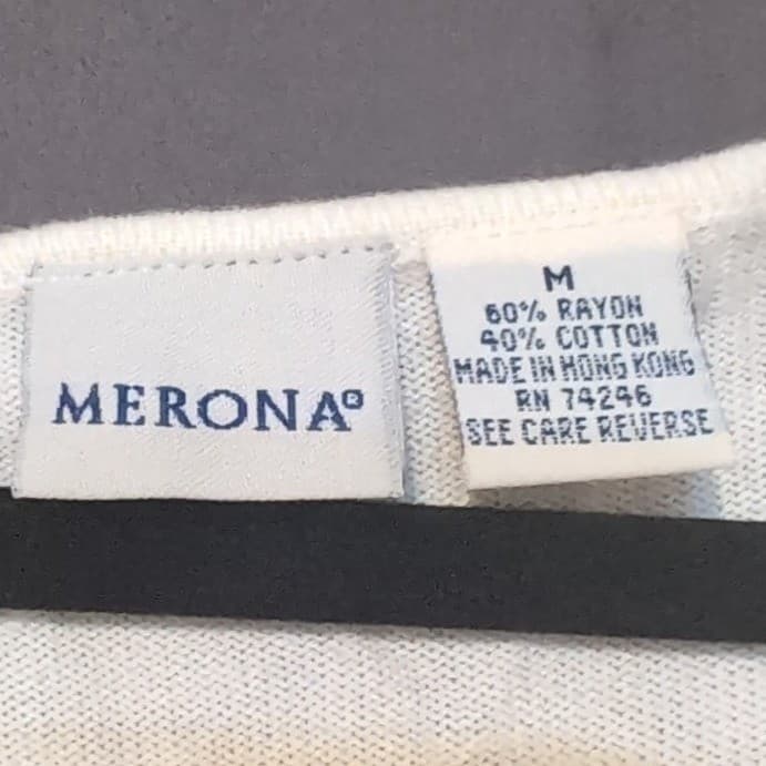 Merona Cream Scoop Neck Short Sleeve Knit Top, Women's Medium Rayon Cotton Blend - Thumbnail 5