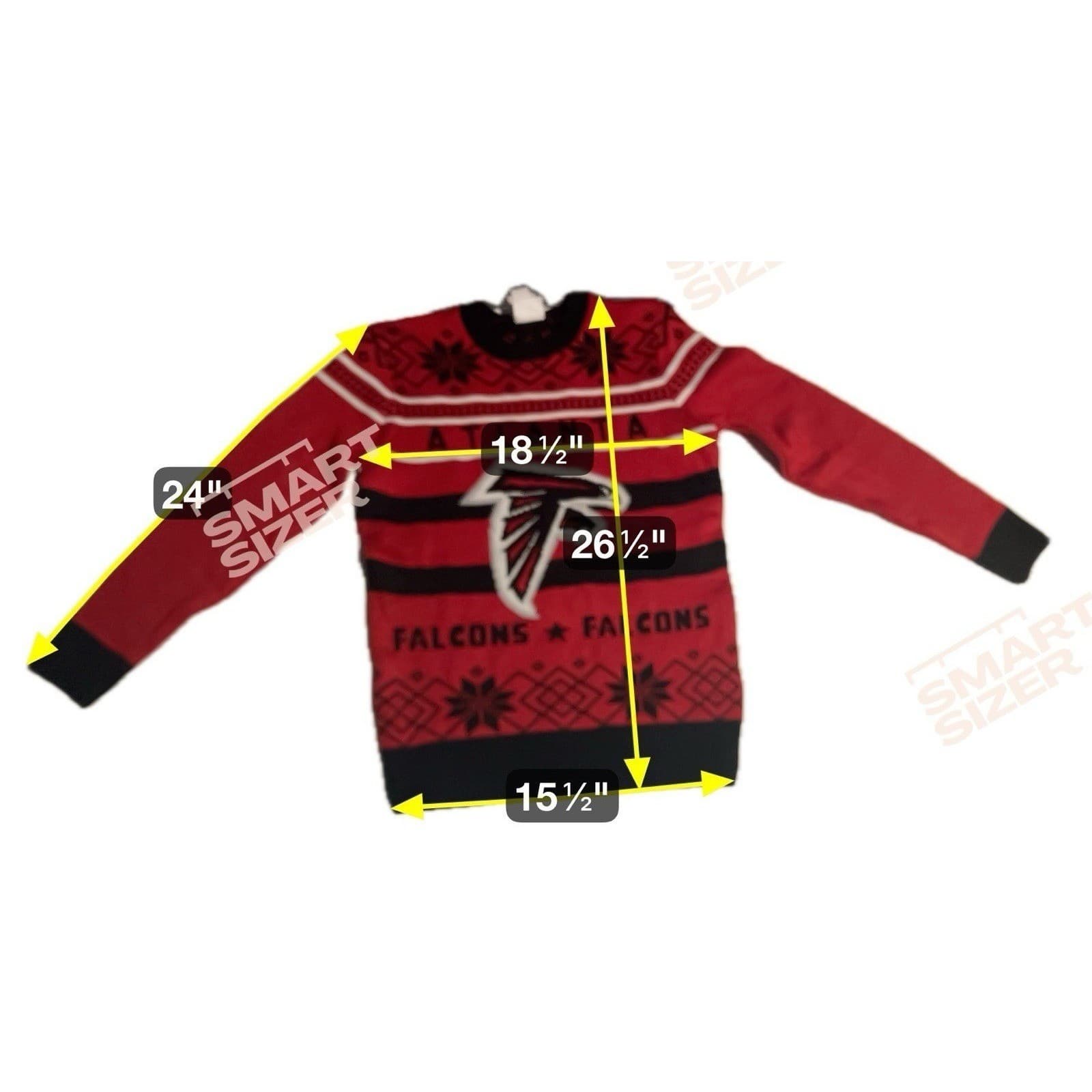 Junk Food Atlanta Falcons NFL Red Knit Fair Isle Football Sweater, Men's Small - Thumbnail 2