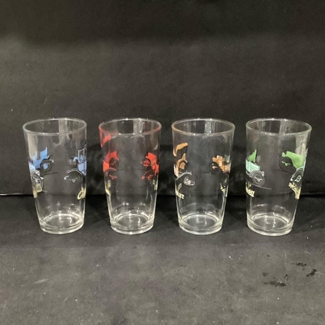 Anchor Hocking Antique Cars Tumblers, Set of 4, Multicolored Vehicle Glasses - Thumbnail 12