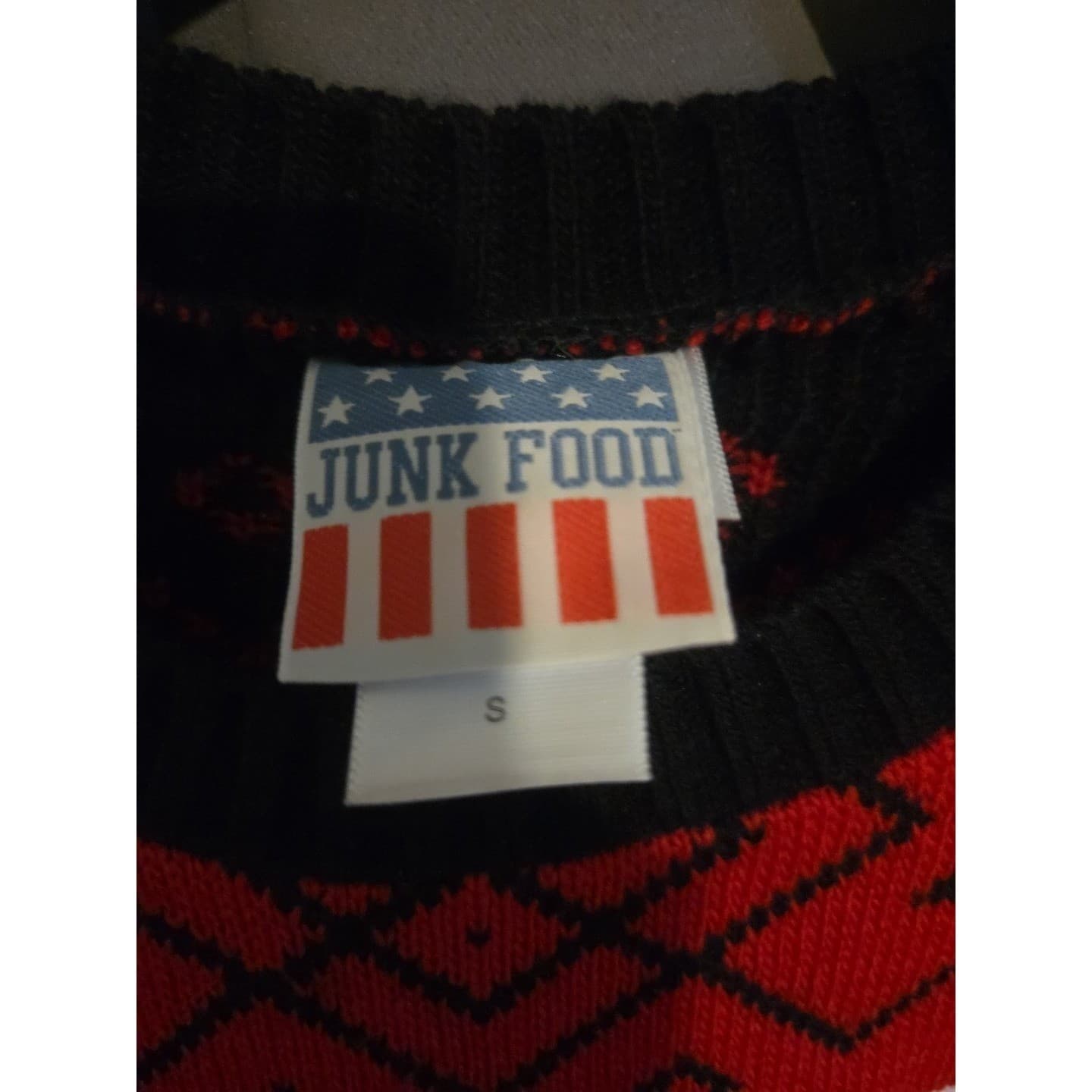 Junk Food Atlanta Falcons NFL Red Knit Fair Isle Football Sweater, Men's Small - Thumbnail 5