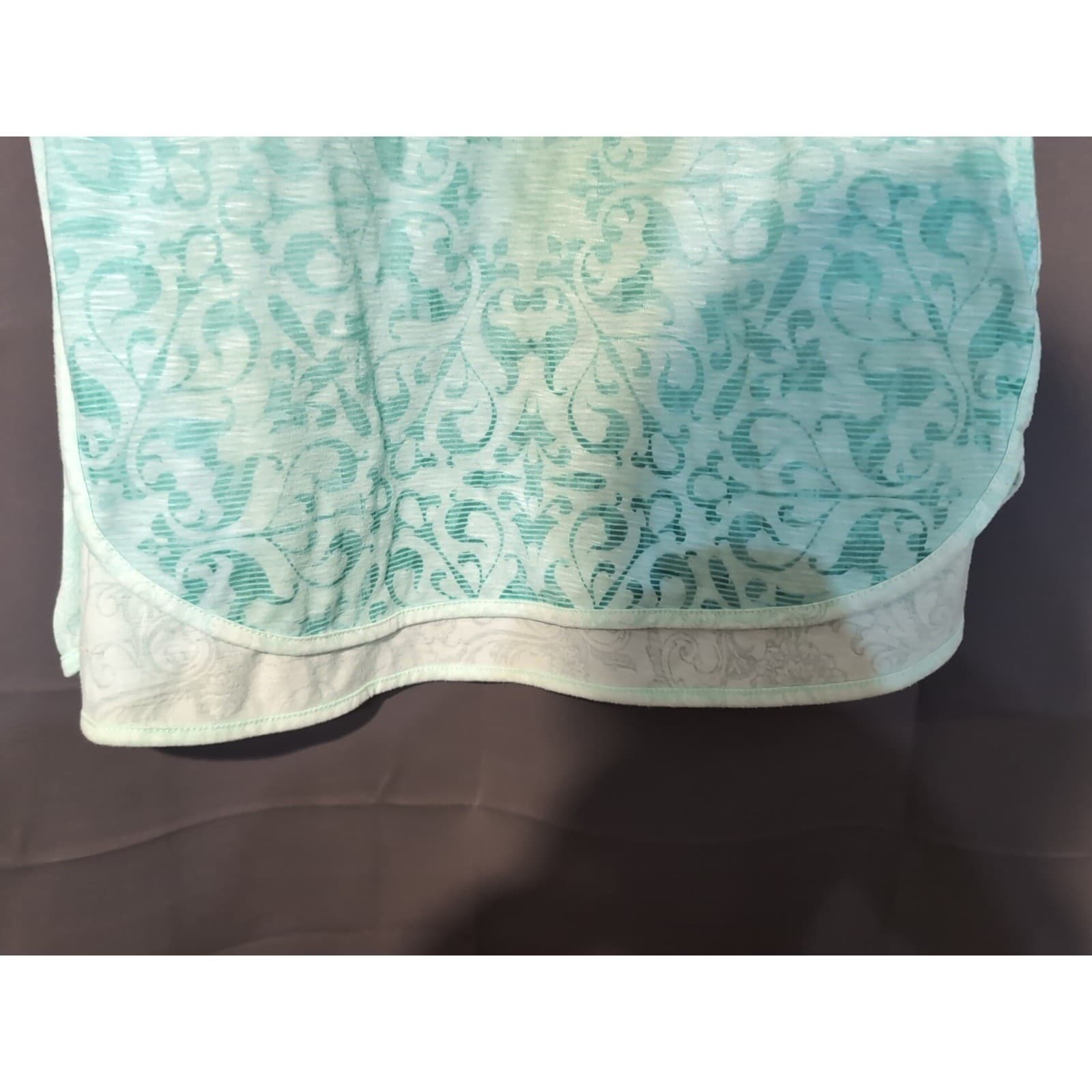 Faded Glory Opaline Green Burnout Damask Rhinestone Top, Women's XL 16-18 - Thumbnail 6