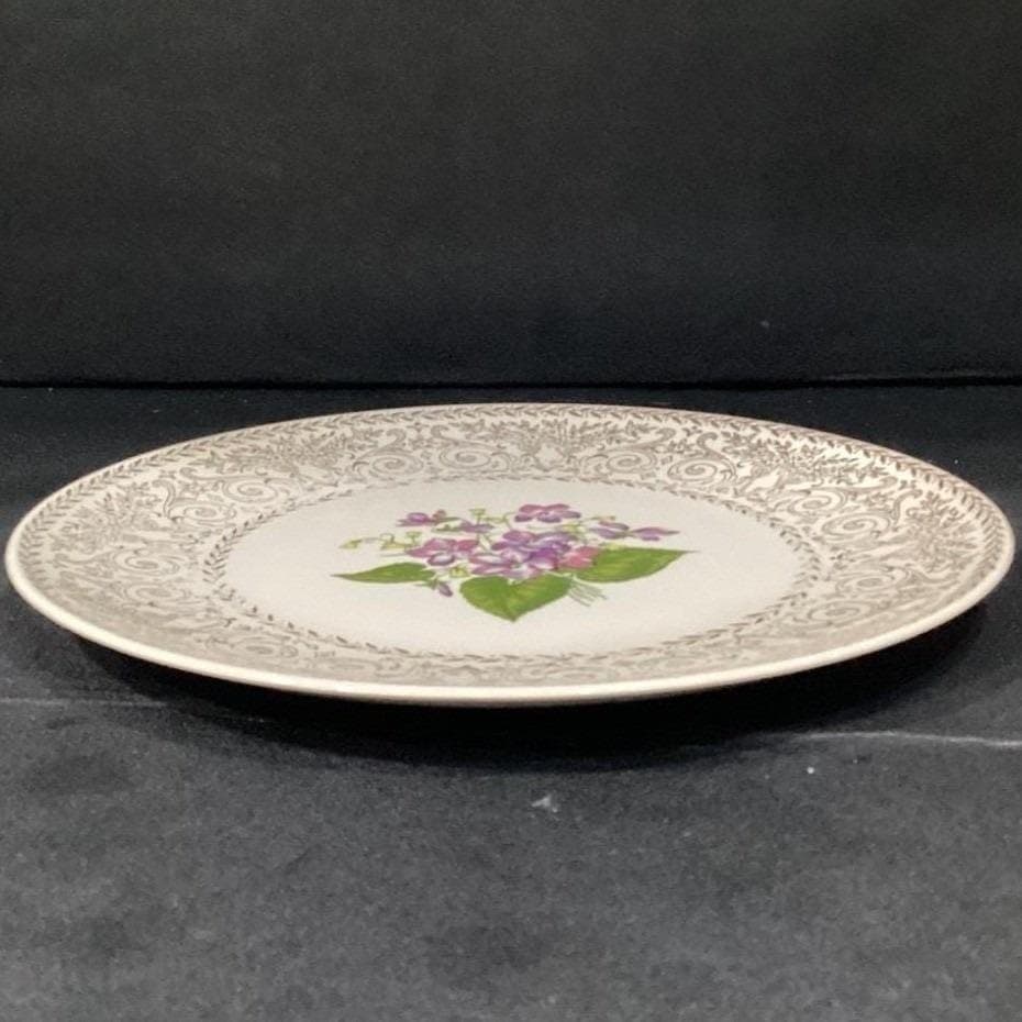 Cunningham & Pickett "Spring Violet" Decorative Plate, Vtg Hand-Decorated China - Thumbnail 8