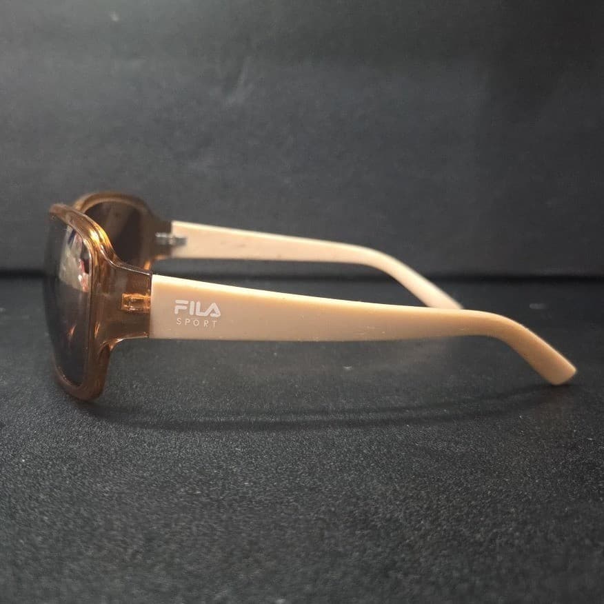 Fila Sport Women's Sunglasses Amber Brown Cream Two-Tone Rectangular Shades - Thumbnail 3