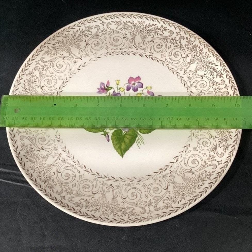 Cunningham & Pickett "Spring Violet" Decorative Plate, Vtg Hand-Decorated China - Thumbnail 2