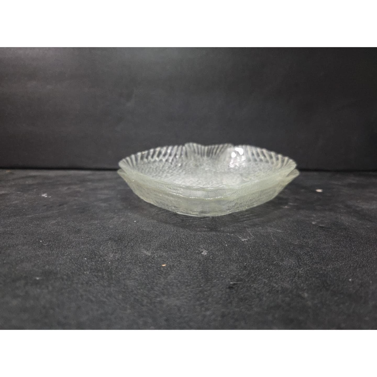 Arcoroc Clear Fish Salad Plates, Set of 2, Embossed Pressed Glass, Tableware - Thumbnail 9