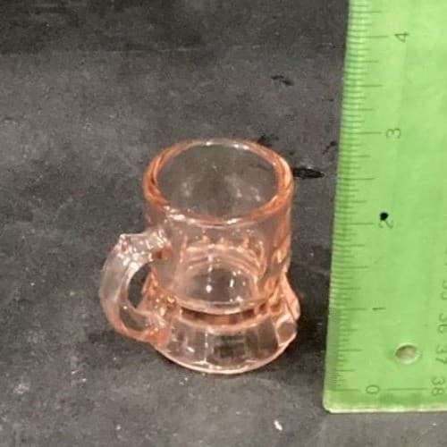 Federal Glass Pink Mini Shot Glasses, Set of 2, Depression Era Toothpick Holders - Thumbnail 6
