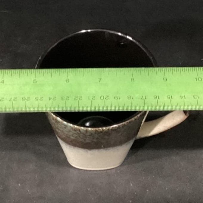 Master Cuisine Coffee Cups, Set of 2, Cream Brown Blue Stoneware Mugs, Drinkware - Thumbnail 7