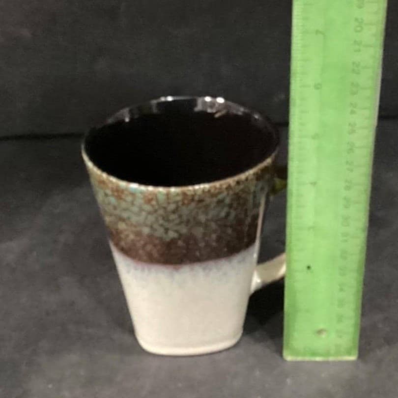 Master Cuisine Coffee Cups, Set of 2, Cream Brown Blue Stoneware Mugs, Drinkware - Thumbnail 6