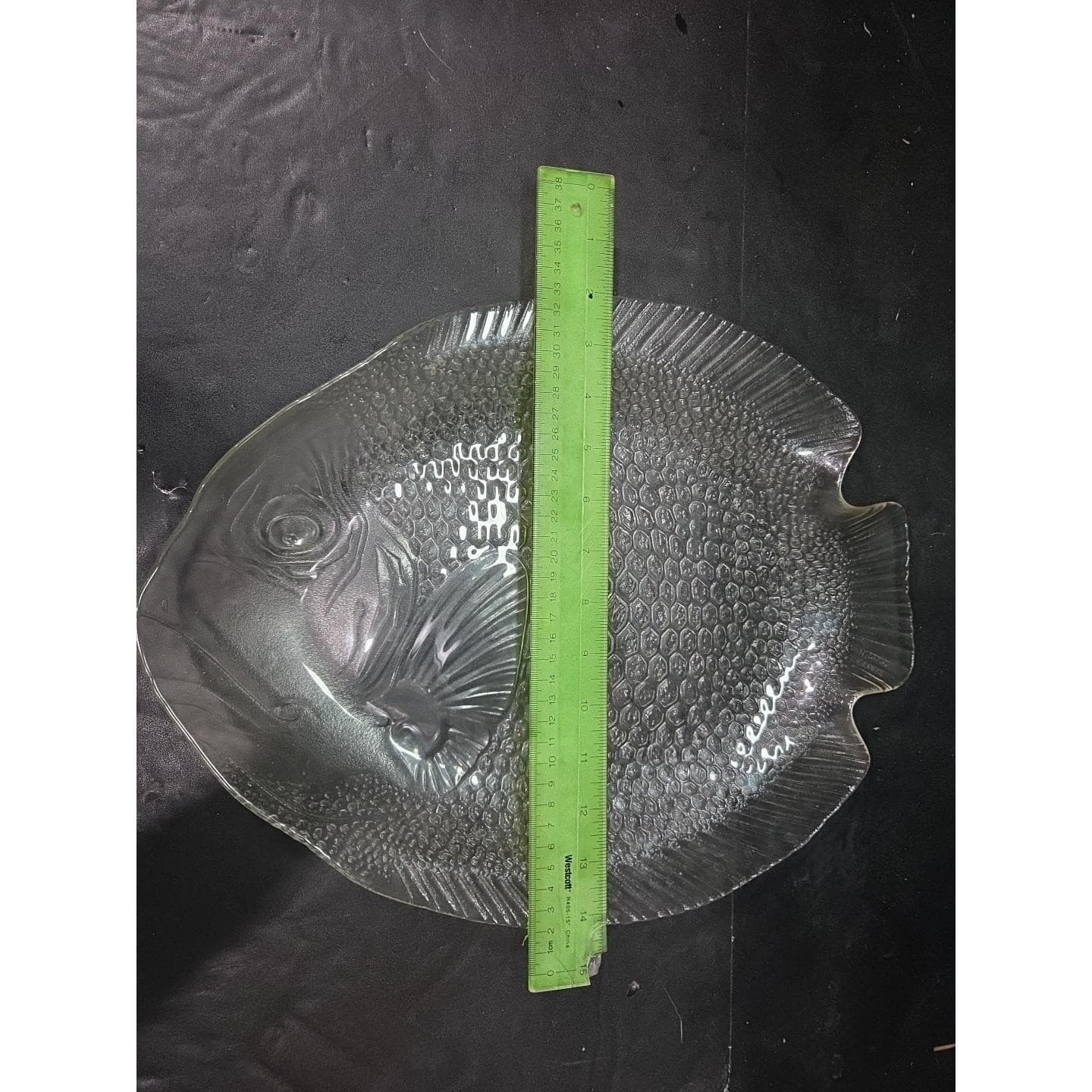 Arcoroc Fish Shaped Glass Platter, 15" Wide France Serving Dish, Entertaining - Thumbnail 5