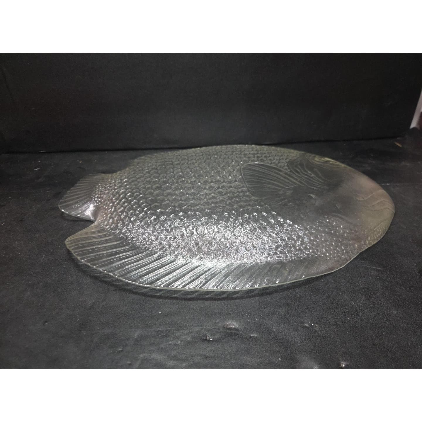 Arcoroc Fish Shaped Glass Platter, 15" Wide France Serving Dish, Entertaining - Thumbnail 8