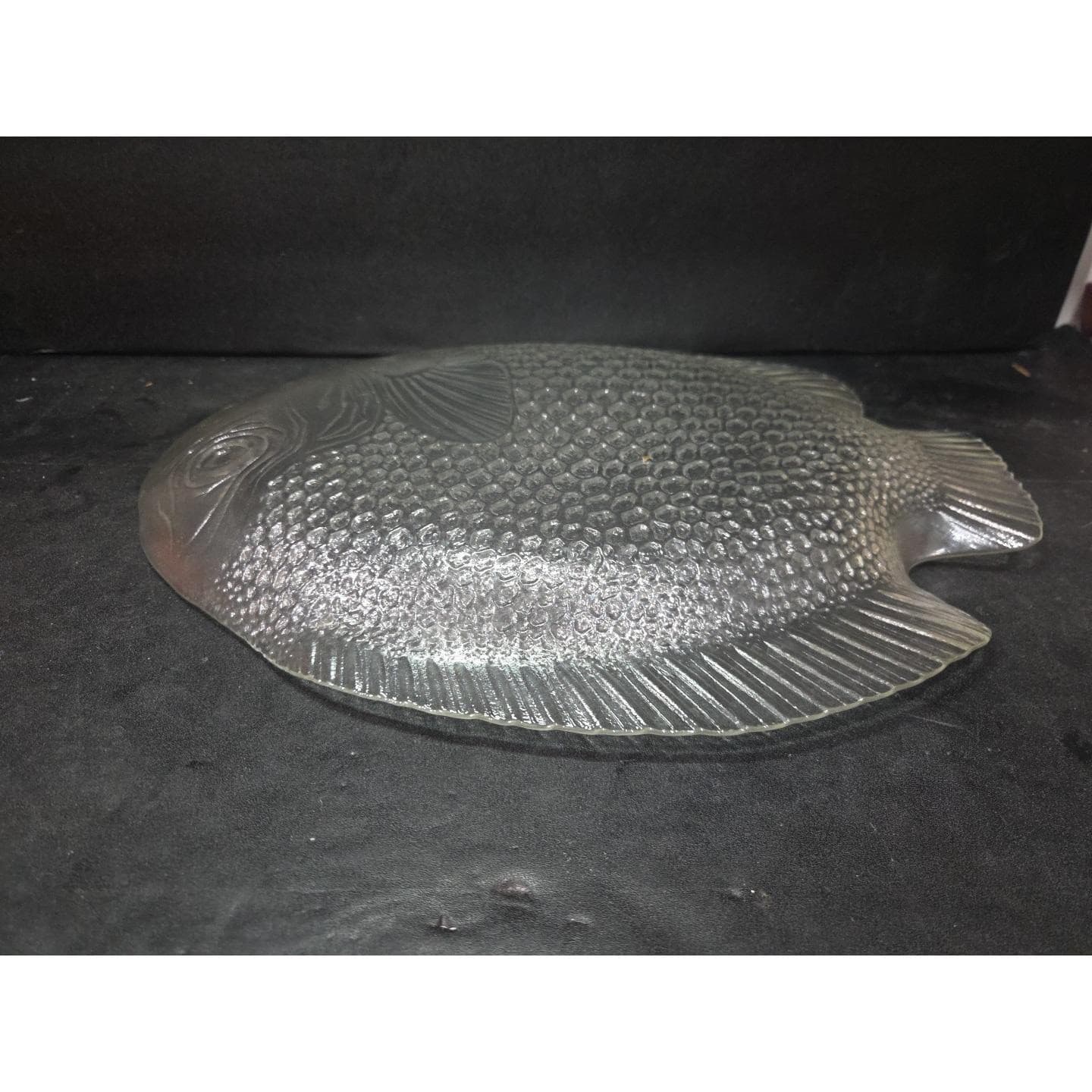 Arcoroc Fish Shaped Glass Platter, 15" Wide France Serving Dish, Entertaining - Thumbnail 6