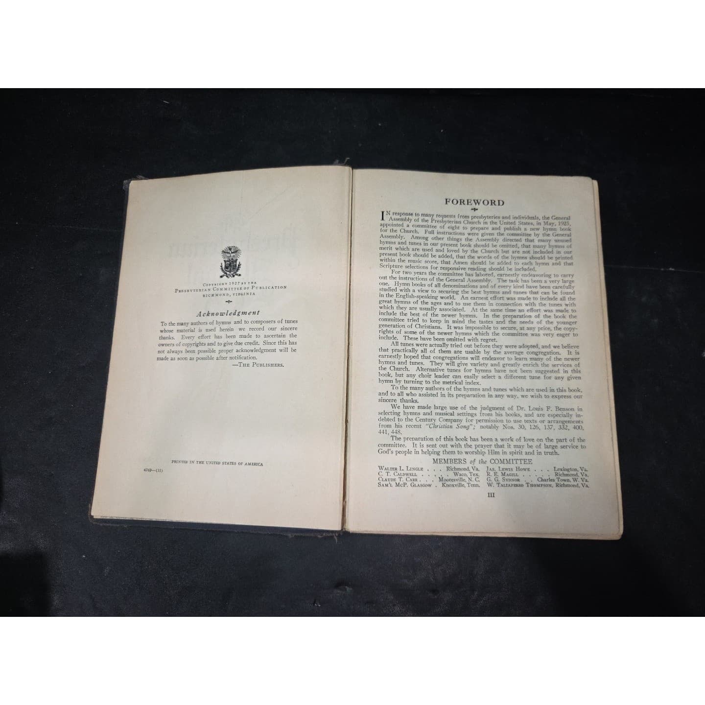 The Presbyterian Hymnal, 1939 Vintage Church Song Book, Religious Music - Thumbnail 4