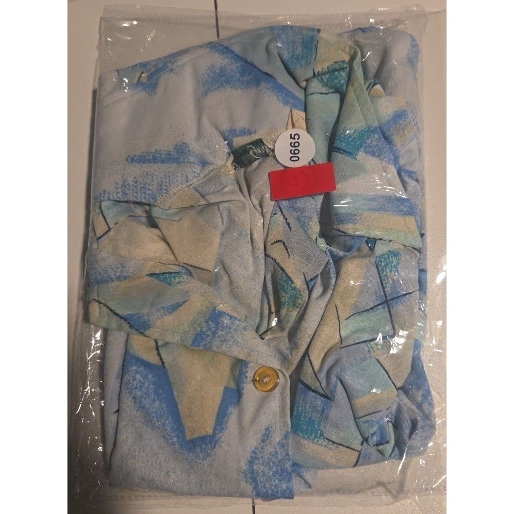 Gingham Girl Abstract Geometric Print Button Up Blouse, Blue Yellow, Women's 18 - Thumbnail 9