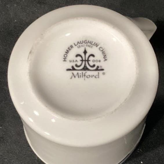 Homer Laughlin Milford Coffee Cups, Set of 2, Vintage Triangle Handle Mugs - Thumbnail 10