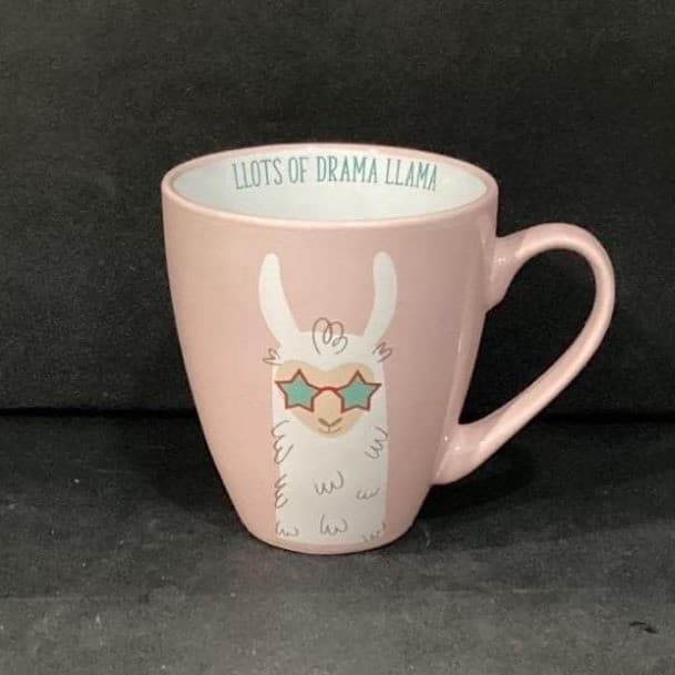 Llots Of Drama Llama Pink Coffee Cup, Ceramic Novelty Mug, Replacement Drinkware - Thumbnail 2