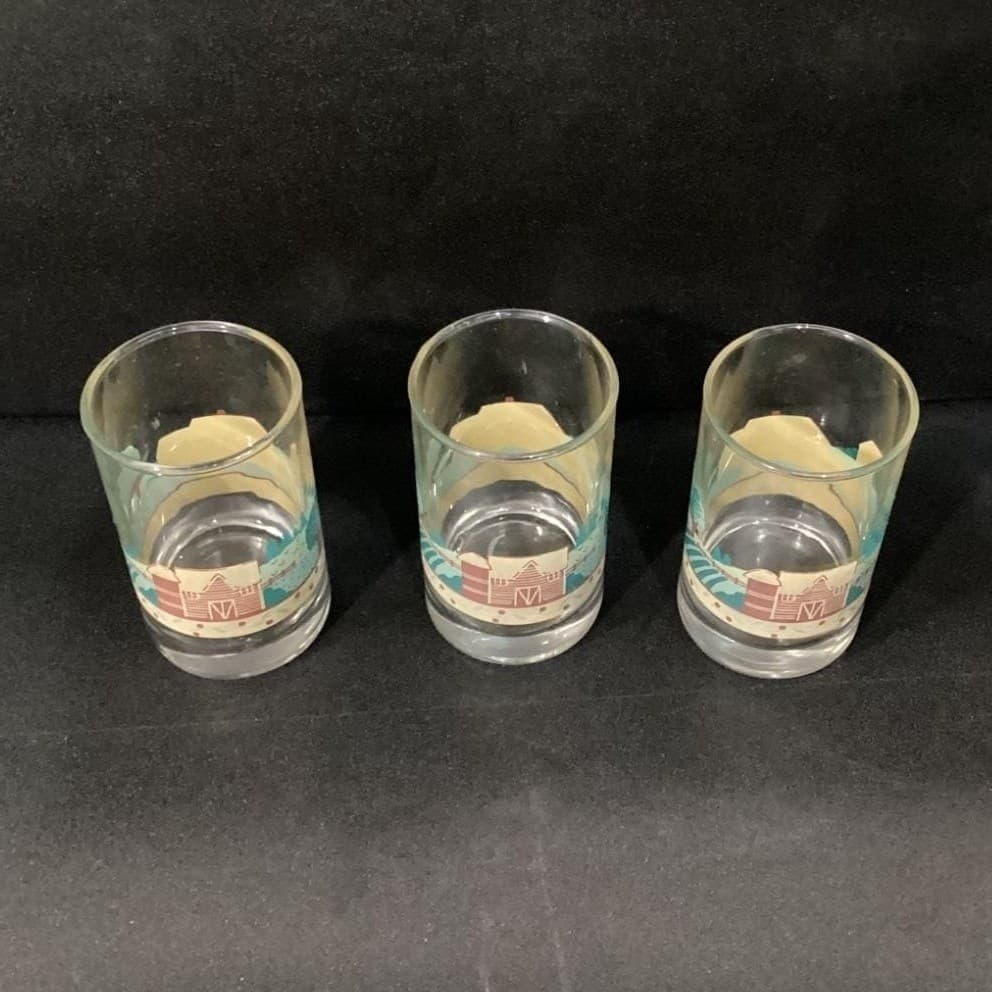 Libbey Crisa Farm Landscape Juice Glasses, Set of 3, Vintage Farmhouse Tumblers - Thumbnail 3