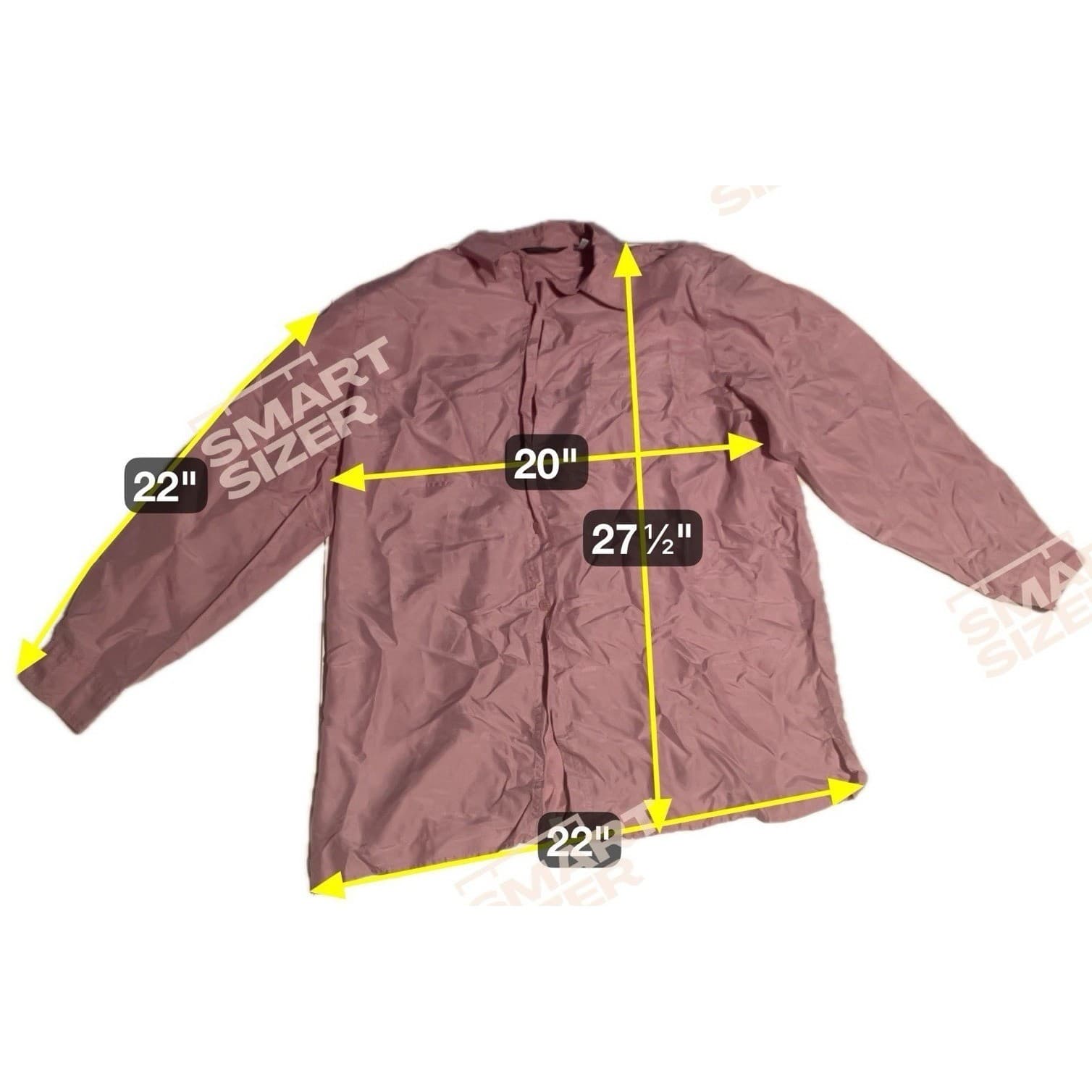 Ashleigh Morgan Sport Silk Button Down Blouse, Dusty Rose Pink, Women's Medium - Thumbnail 2