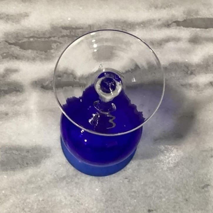 Cobalt Blue Wine Glasses, Set Of 2, Clear Base Stemware, Replacement Drinkware - Thumbnail 5