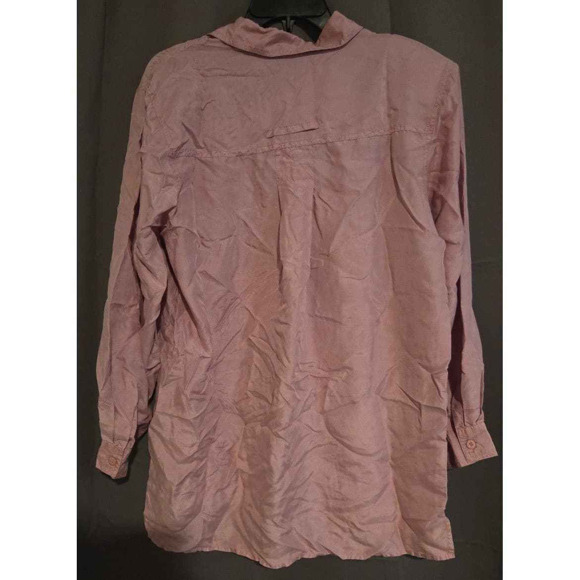 Ashleigh Morgan Sport Silk Button Down Blouse, Dusty Rose Pink, Women's Medium - Thumbnail 4