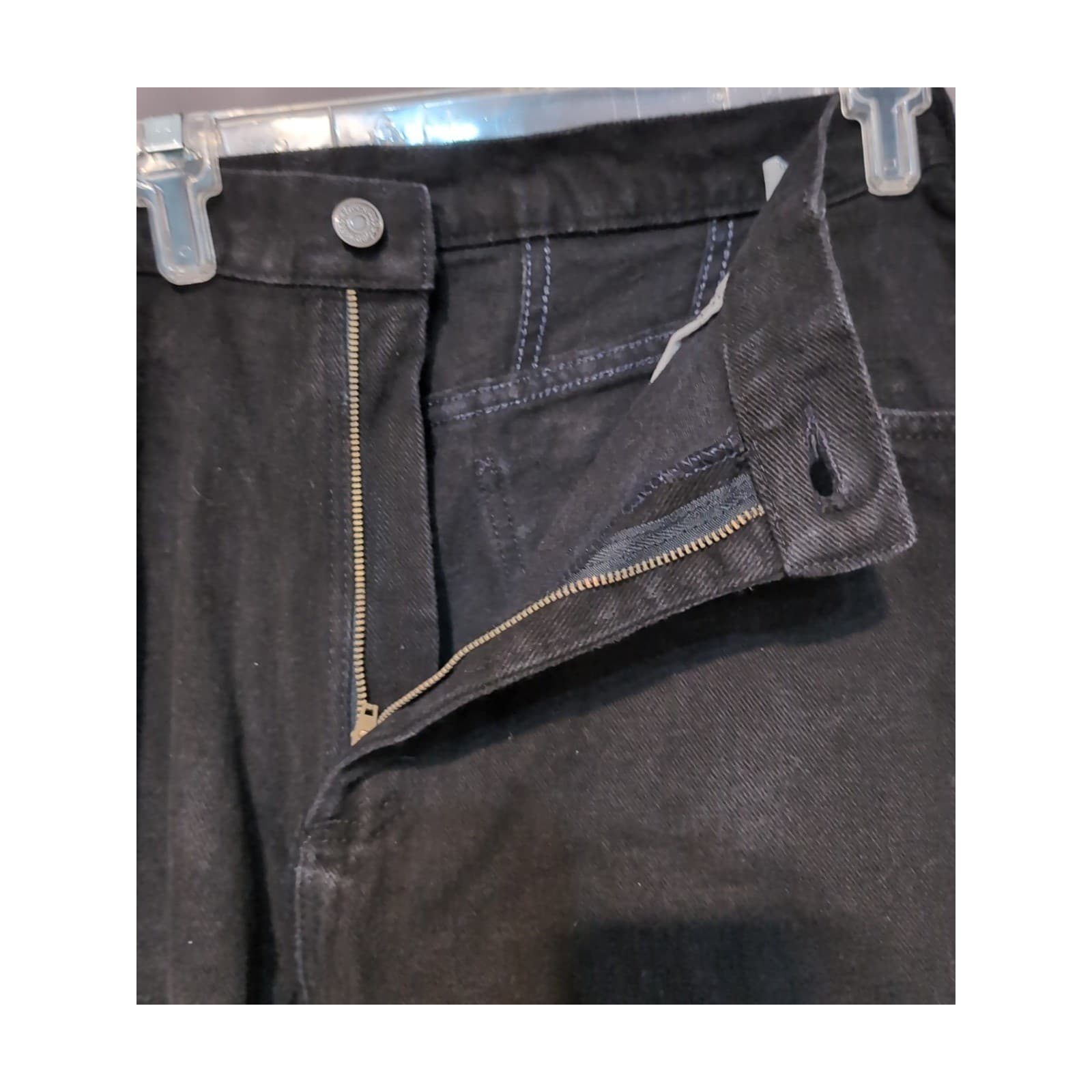 Lee Vintage High Waisted Black Straight Leg Jeans 100% Cotton, Women's 18 Med - Thumbnail 6