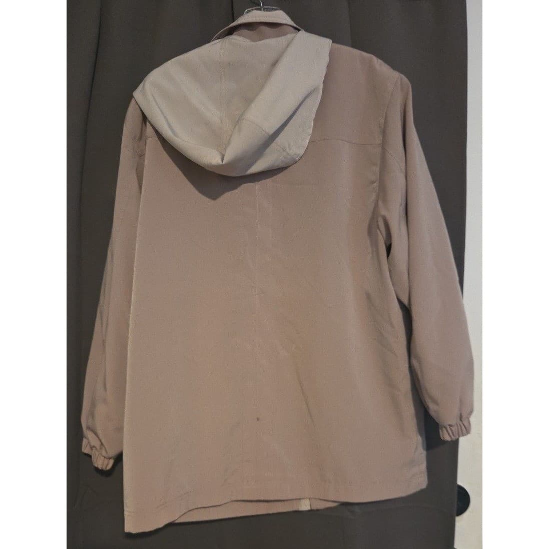 Braetan Hooded Anorak Jacket, Beige Zip Front, Striped Lining, Women's Medium - Thumbnail 4