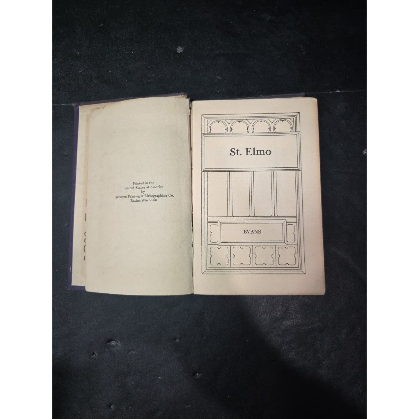 St Elmo By Augusta Evans Wilson, Vintage Book, Hardcover Classic Literature - Thumbnail 3