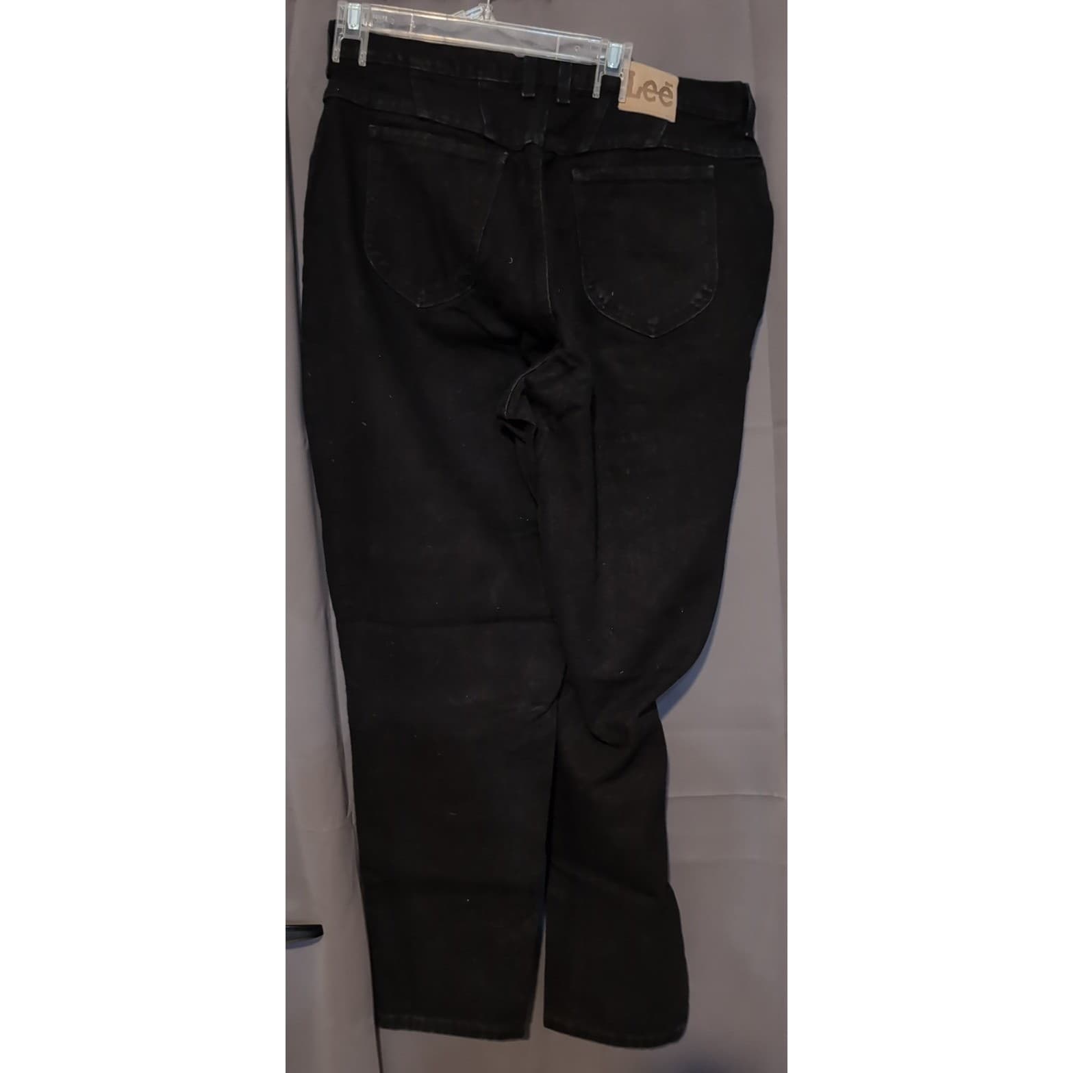 Lee Vintage High Waisted Black Straight Leg Jeans 100% Cotton, Women's 18 Med - Thumbnail 4