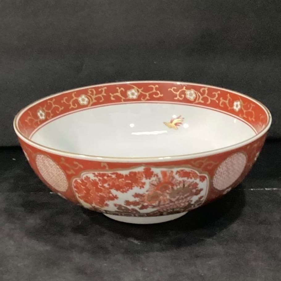 Imari Japan Serving Bowl, Vintage Hand Painted Floral & Birds, Vegetable Dish - Thumbnail 12