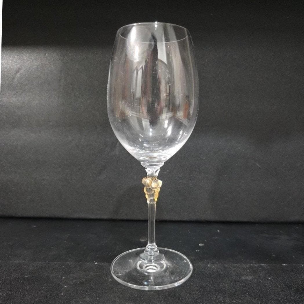 Mikasa Crystal Chablis Style Goblet, Amber Grape Design Stem, Vintage Stemware - Thumbnail 7