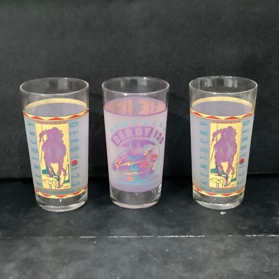Kentucky Derby Mint Julep Tumblers, Set of 3, Vintage Churchill Downs Glasses - Thumbnail 6
