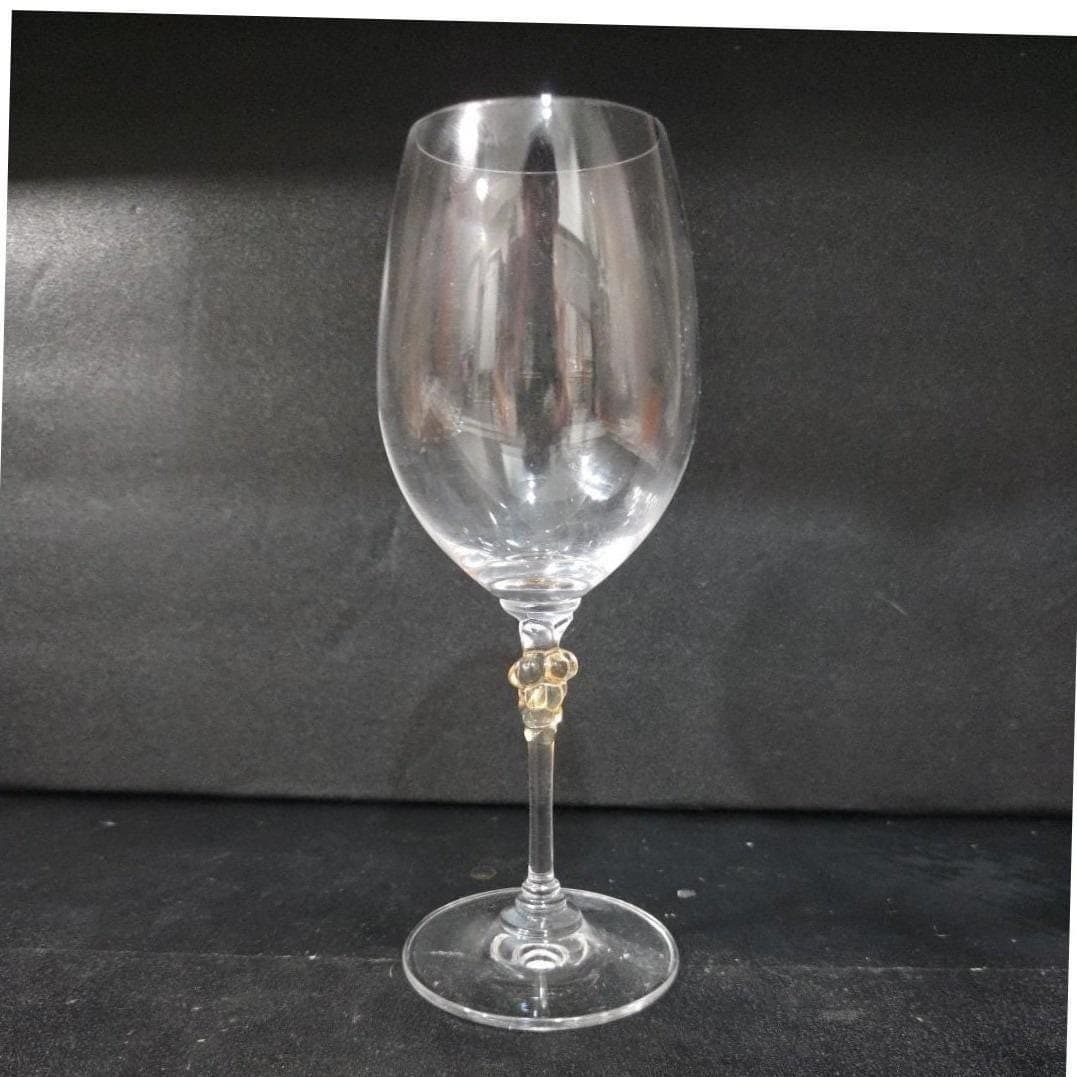 Mikasa Crystal Chablis Style Goblet, Amber Grape Design Stem, Vintage Stemware - Thumbnail 9