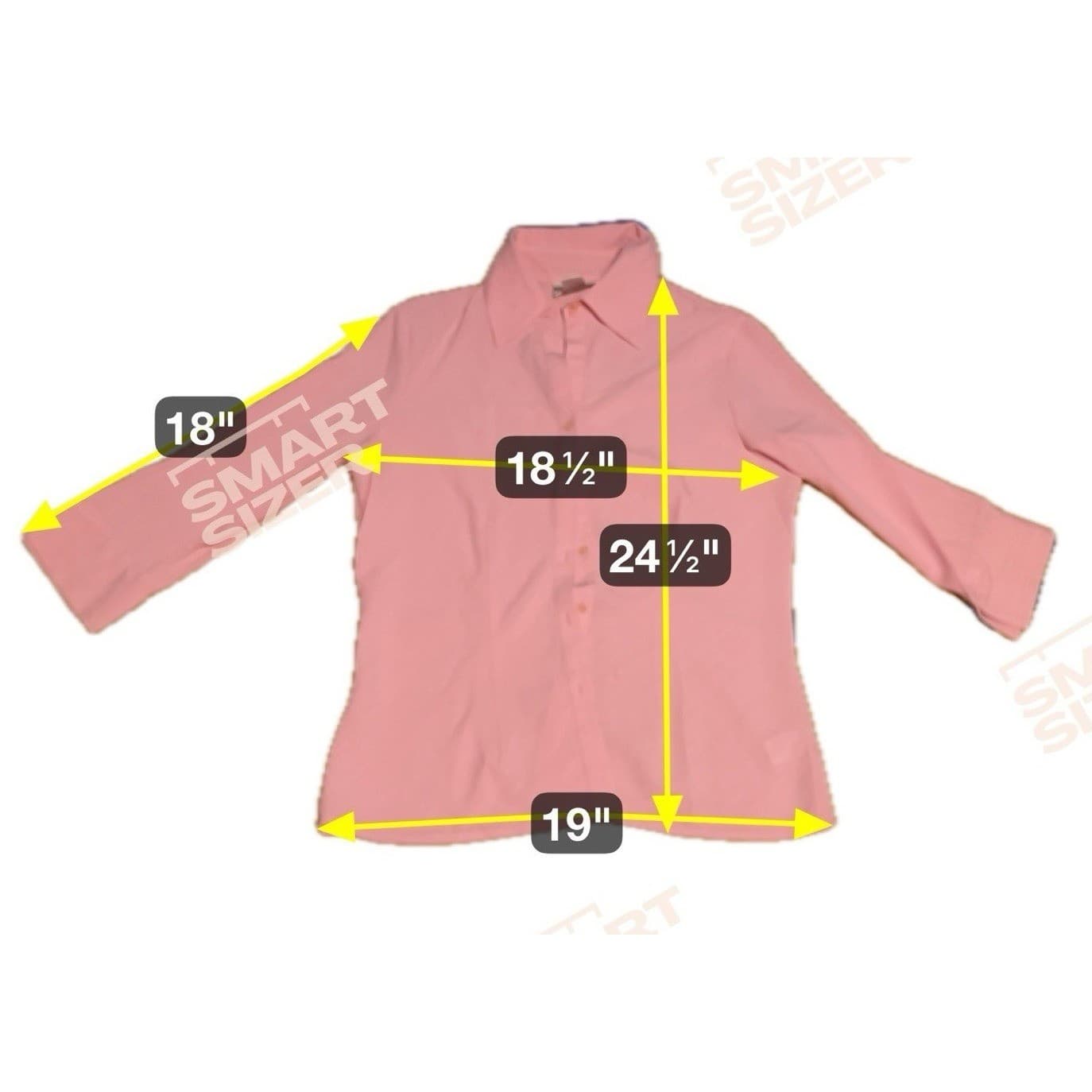 Worthington Stretch Pink Button Down Blouse, Woman's Small, 3/4 Sleeve, Textured - Thumbnail 2