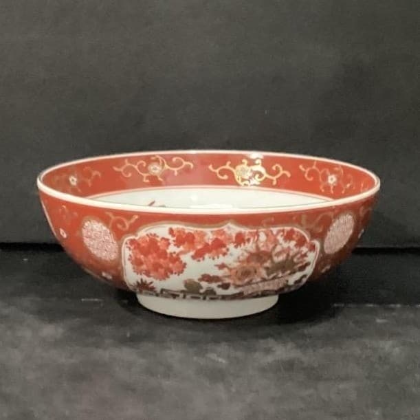 Imari Japan Vegetable Bowl, Vintage Hand Painted Floral & Birds, Serving Dish - Thumbnail 2