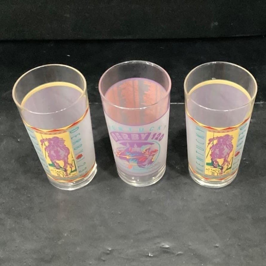 Kentucky Derby Mint Julep Tumblers, Set of 3, Vintage Churchill Downs Glasses - Thumbnail 3