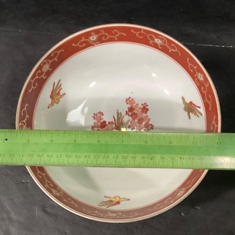Imari Japan Vegetable Bowl, Vintage Hand Painted Floral & Birds, Serving Dish - Thumbnail 8