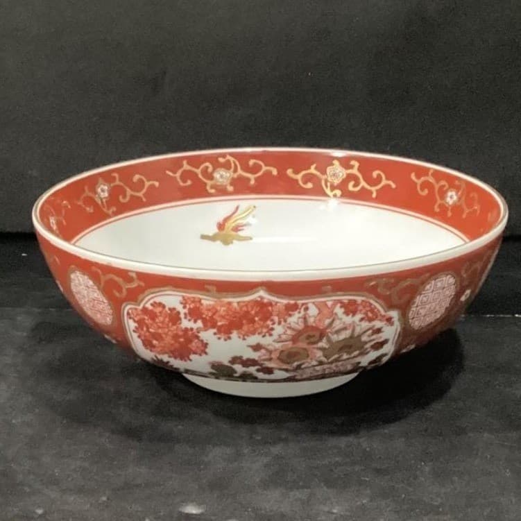 Imari Japan Vegetable Bowl, Vintage Hand Painted Floral & Birds, Serving Dish - Thumbnail 11