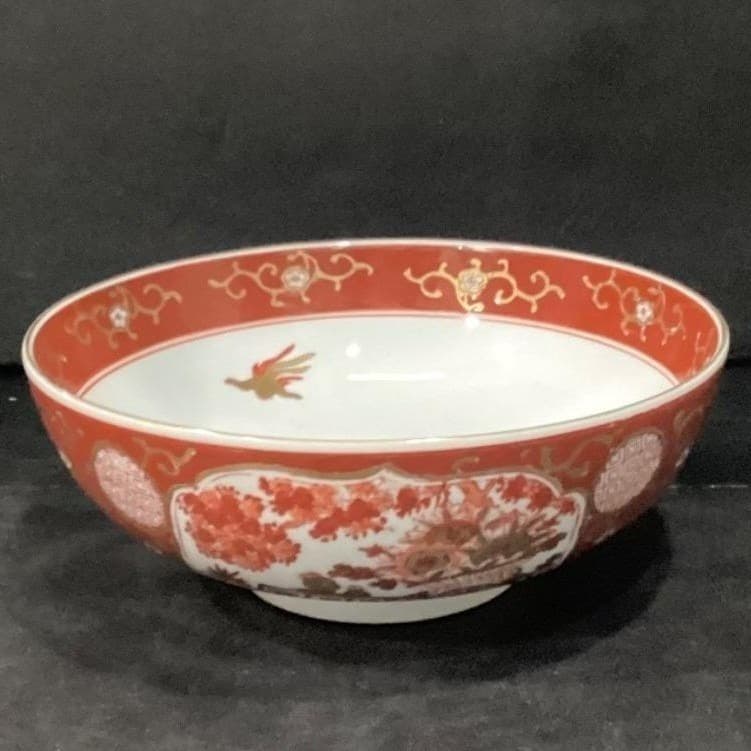 Imari Japan Vegetable Bowl, Vintage Hand Painted Floral & Birds, Serving Dish - Thumbnail 12