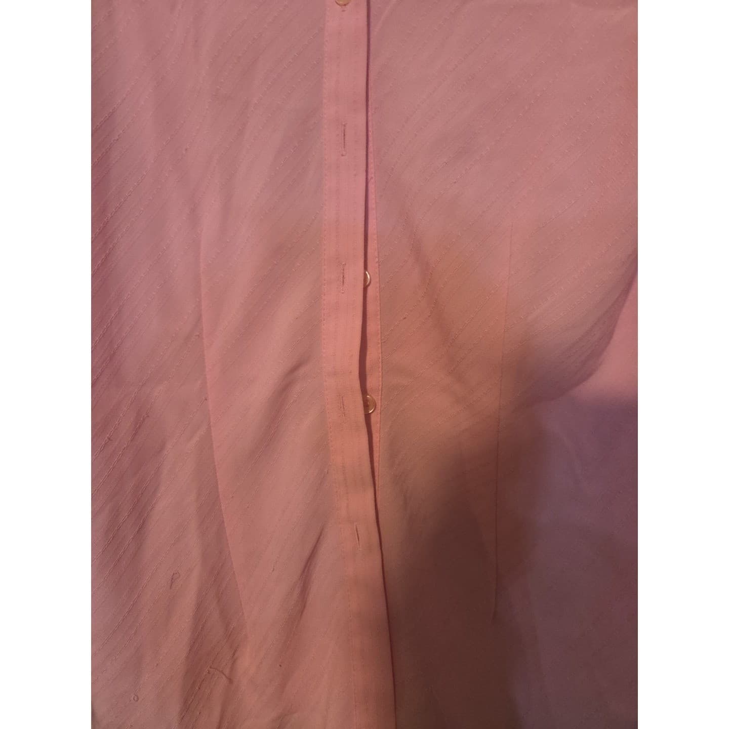 Worthington Stretch Pink Button Down Blouse, Woman's Small, 3/4 Sleeve, Textured - Thumbnail 6