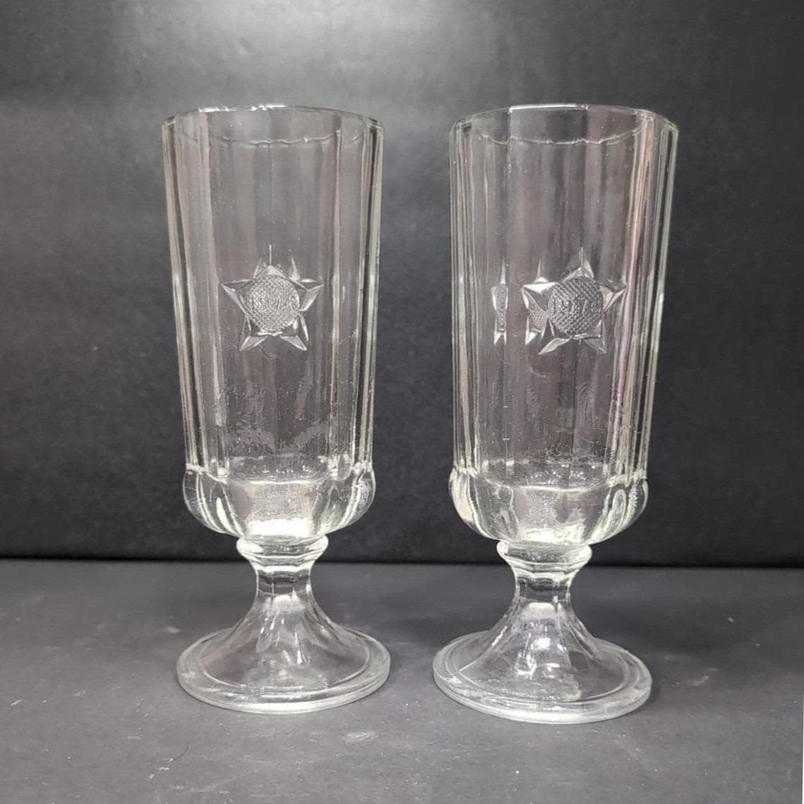 Anchor Hocking Liberty Pilsner Glasses, Set of 2, 1776 Bicentennial Etched Star - Thumbnail 7