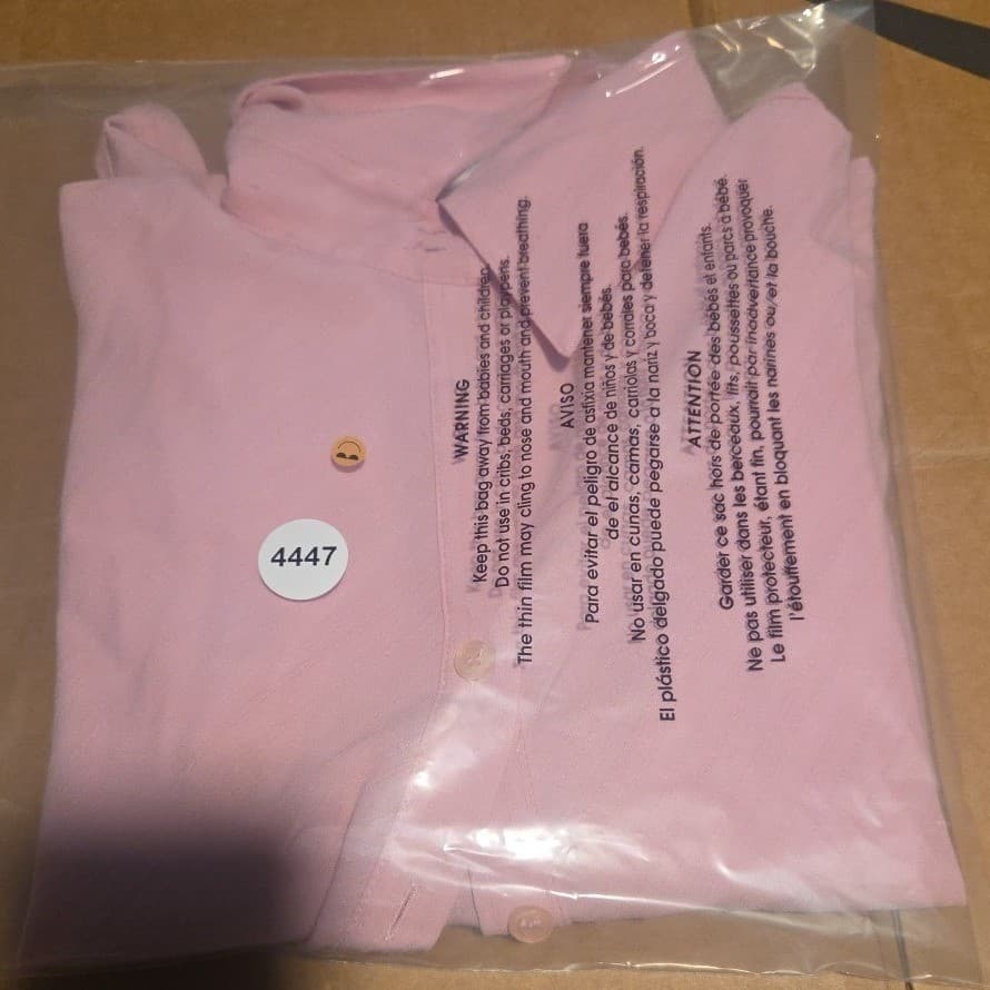 Worthington Stretch Pink Button Down Blouse, Woman's Small, 3/4 Sleeve, Textured - Thumbnail 8