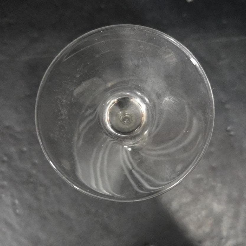 Etched Swirl Martini Glass, Clear Pressed Cocktail Stemware, Mid Century Barware - Thumbnail 4