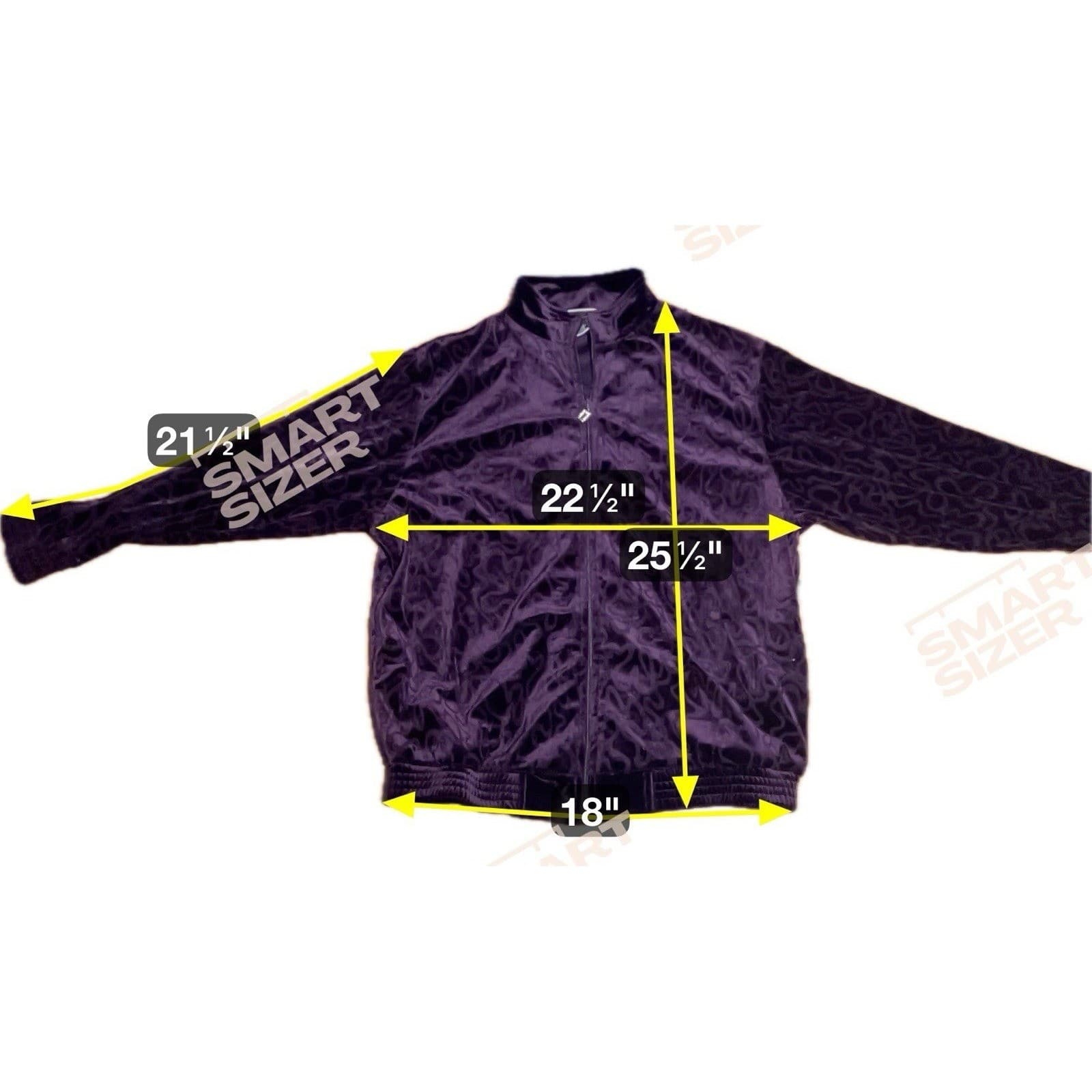 B Blast Purple Velvet Embossed Swirl Zip Up Jacket, Woman's Medium, Mock Neck - Thumbnail 2