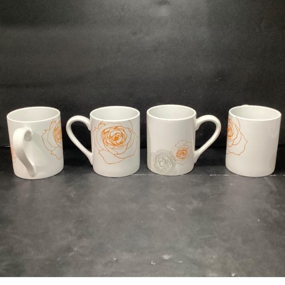 Corelle Coordinates Soliel Roses Coffee Cups, Set Of 4, Vintage Floral Mugs - Thumbnail 4