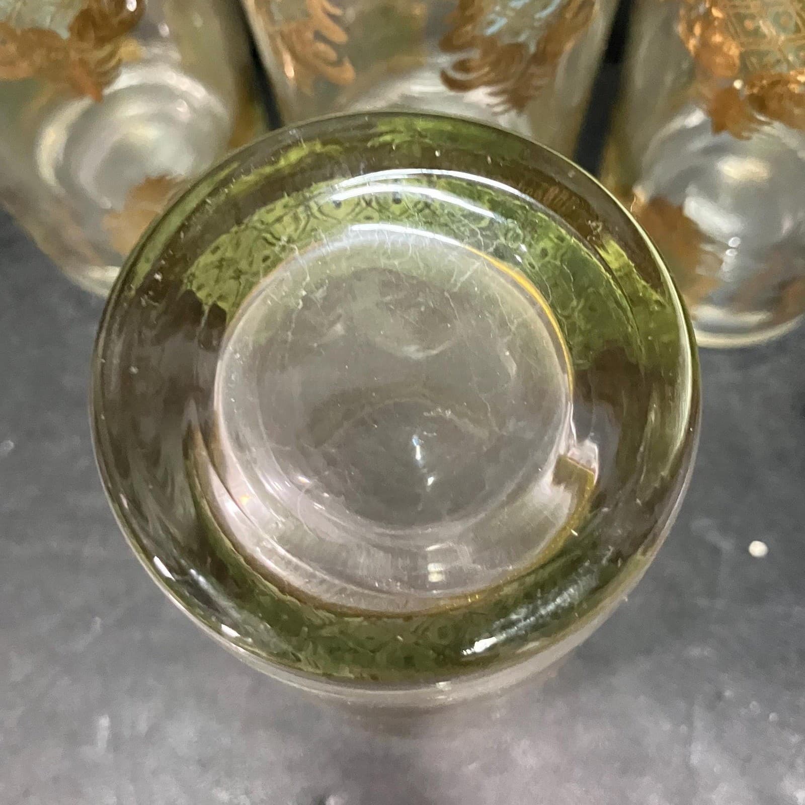 Georges Briard Signed Carrara Highball Glasses, Set of 4, Gold & Green Tumblers - Thumbnail 9