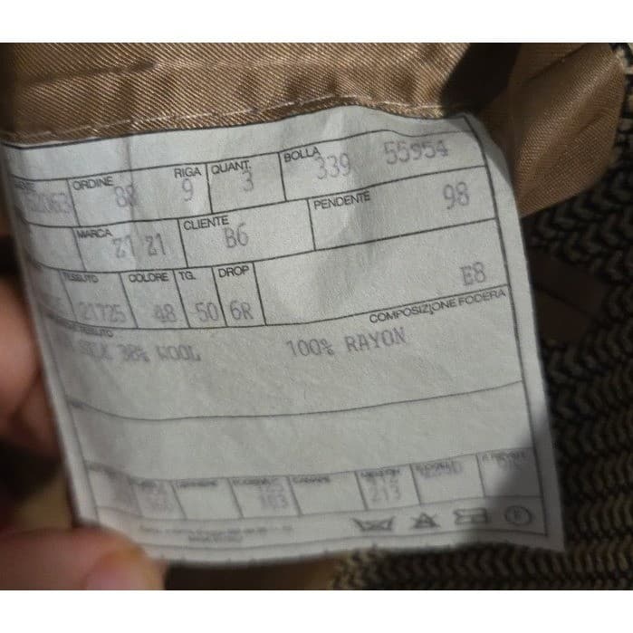 Linea Trussini Nuova Brown Micro Pattern Wool Blazer, Men's 40R Sport Coat - Thumbnail 9
