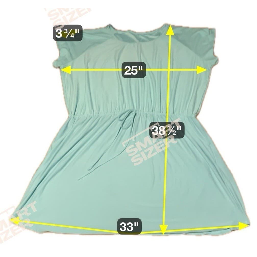 Just Be Mint Blue Short Sleeve Elastic Drawstring Waist Romper, Women's 2X - Thumbnail 2